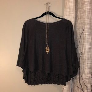Anthro dolman + lace tank